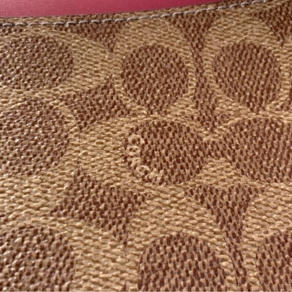 Coach Hutton Shoulder Bag In Colorblock Signature Canvas Brass/Tan Rouge Multi - Picture 11 of 12